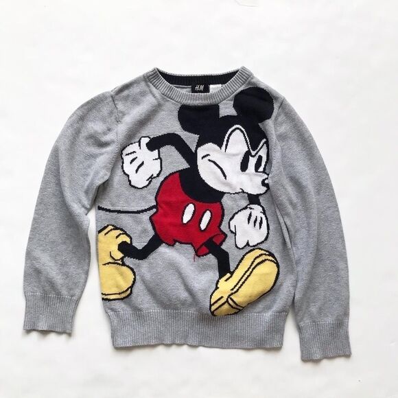 H&M Disney angry Mickey Mouse knit sweater VGUC 6-8Y - Picture 1 of 5